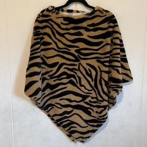 Tiger stripe poncho NWT